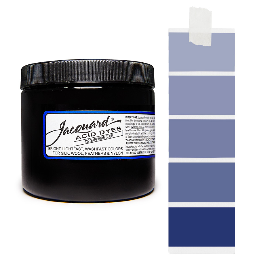 Sapphire Blue 622- Jacquard Acid Dye Textilfarbe - 227g - 80z - leuchtende, neonfarbe, schnell waschende Farbe für Nylon, Seide, Wolle und Federn