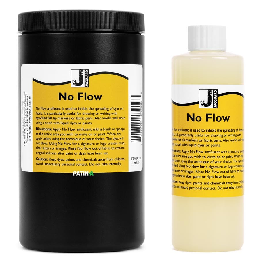 Jacquard No Flow ist ein Anti-Flussmittel, das die Ausbreitung von Farbstoffen auf dem Stoff verhindert.