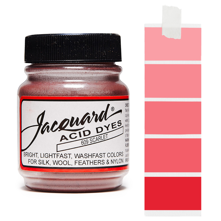 Jacquard Acid Dye 609 Scarlet 14 g Dose Jacquard Acid Dye 609 Scarlet 14 g mit Farbverlauf für Wolle und Seide