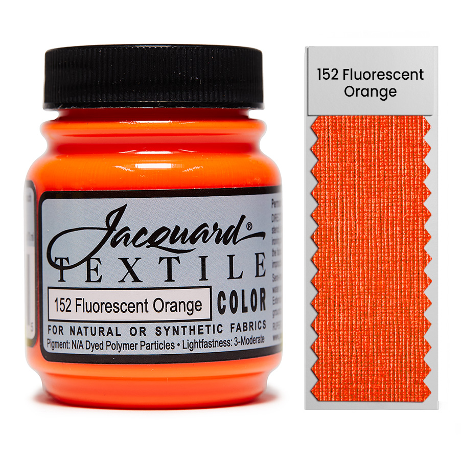 Jacquard Textile Color 152 Fluorescent Orange 67 ml Dose Jacquard Textile Color 152 Fluorescent Orange 67 ml mit Farbaufstrich, Stoffmalfarbe