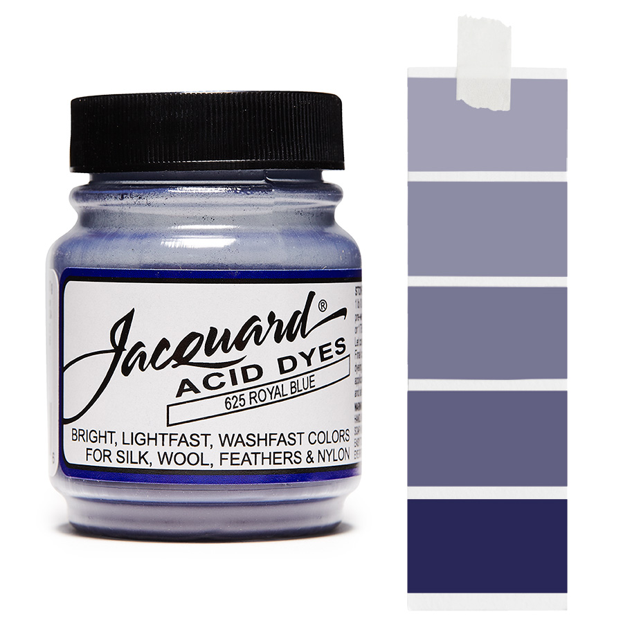 Jacquard Acid Dye 625 Royal Blue 14 g Dose Jacquard Acid Dye 625 Royal Blue 14 g mit Farbverlauf für Wolle und Seide