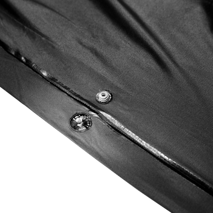 Poncho Schwarz Origin Wetterschutz Wasserdicht faltbar offener Knopf  