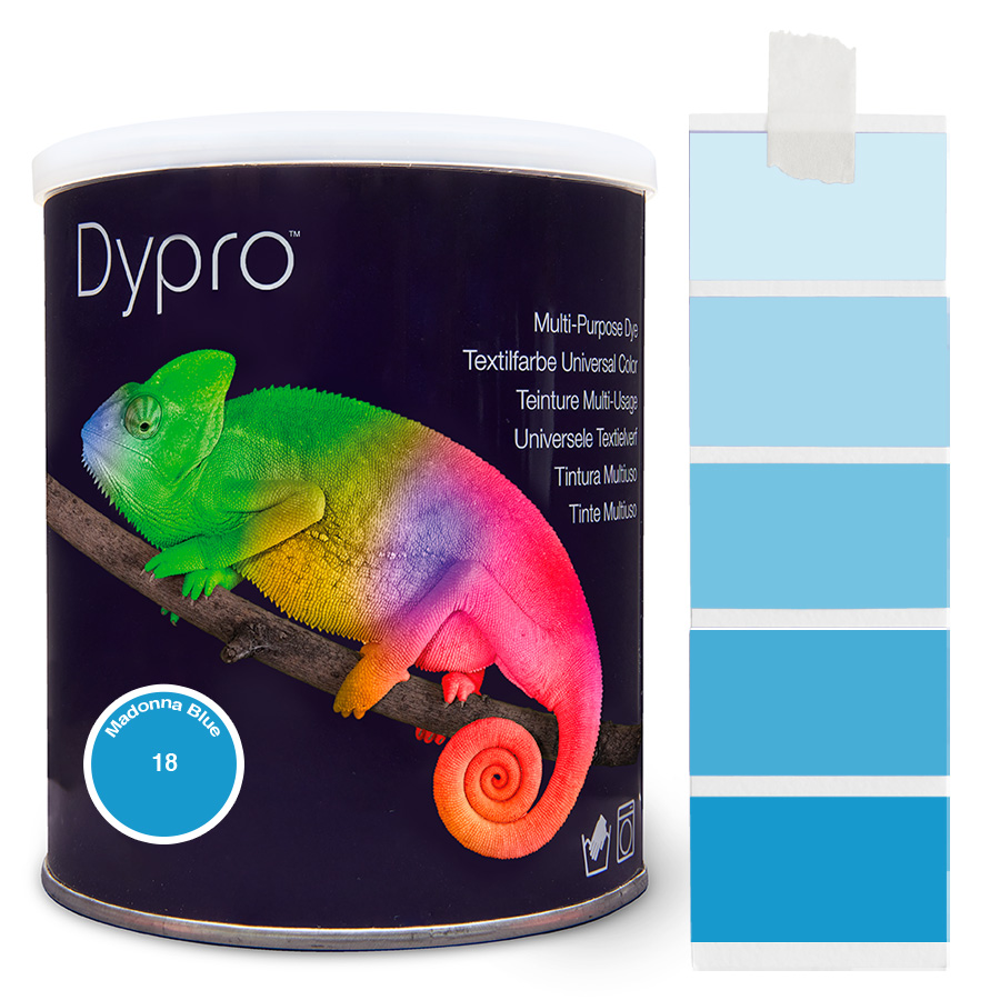 Dypro Madonna Blue 500 g Dose Dypro Universal-Color Textilfarbe Madonna Blue 500 g mit Farbverlauf