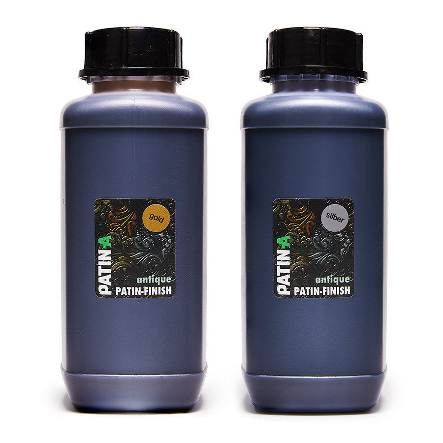 Mit PATIN-FINISH 'antique' können Metalle ganz schnell und einfach patiniert werden (geschwärzt/brüniert Optik)