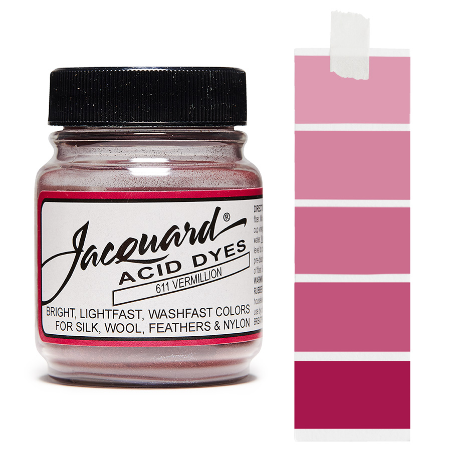 Jacquard Acid Dye 611 Vermillion 14 g Dose Jacquard Acid Dye 611 Vermillion 14 g mit Farbverlauf für Wolle und Seide