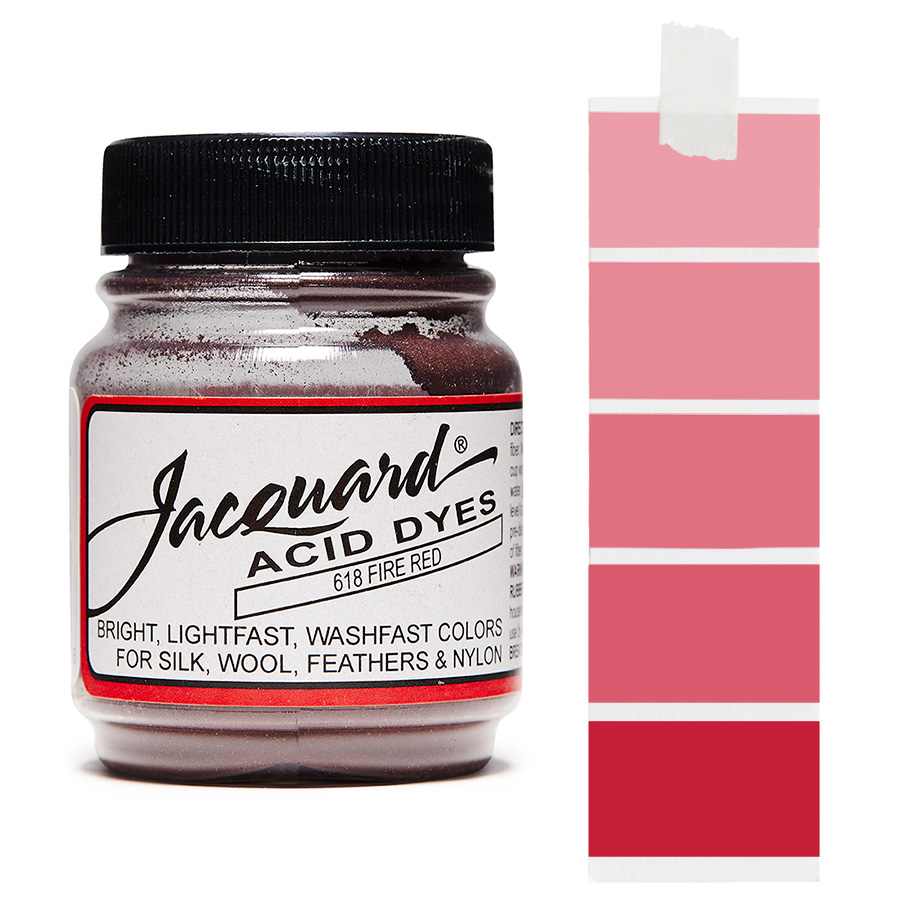 Jacquard Acid Dye 618 Fire Red 14 g Dose Jacquard Acid Dye 618 Fire Red 14 g mit Farbverlauf für Wolle und Seide
