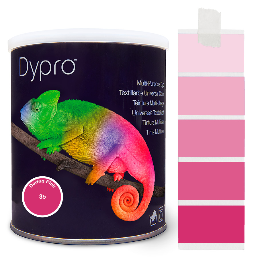 Dypro (Dylon) Textilfarben sind die am stärksten pigmentierten Textilfarben mit intensiven Farbtönen zum Färben von Polyamid/Nylon, Elasthan, Mischgewebe und Naturfasern.
