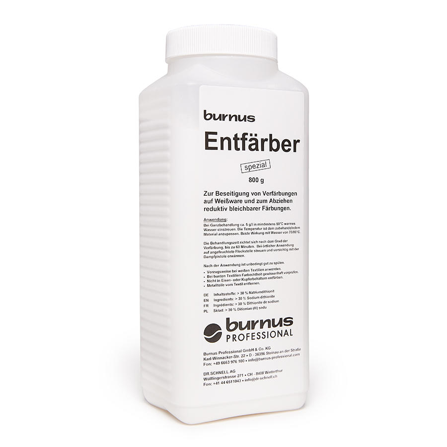Burnus Entfärber vorne und seitlich Burnus Entfärber spezial, Packung von vorne und seitlich