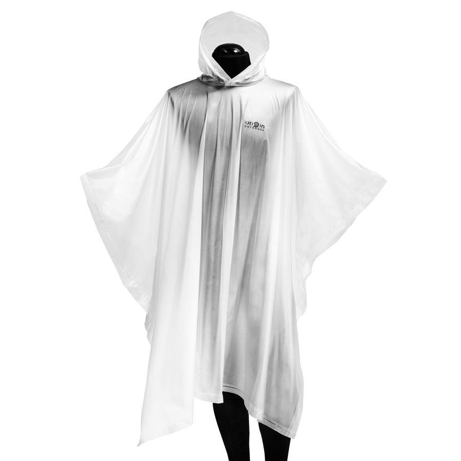 Poncho Weiss Origin Wetterschutz Wasserdicht faltbar halbtransparent