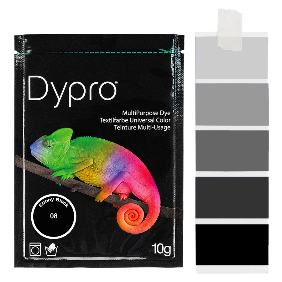 Dypro Ebony Black 10 g Beutel Dypro Universal-Color Textilfarbe Ebony Black 10 g mit Farbverlauf