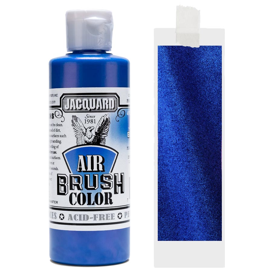 Jacquard Airbrush Irisierend 602 Electric Blue Flasche Jacquard Airbrush Color Irisierend 602 Electric Blue mit Farbmuster
