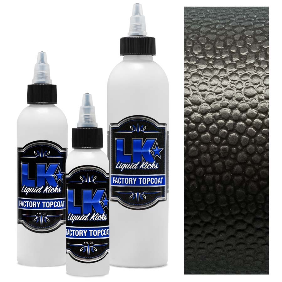 Drei Flaschen Liquid Kicks Factory (Seidenglanz) mit Lederoberfläche