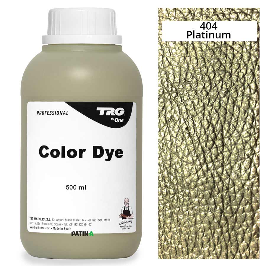 Tintolina Metallic 404 500 ml TRG Tintolina Metallic Lederfarbe 500 ml, 404 Platinum, mit Farbmuster