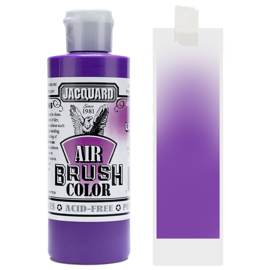Jacquard Airbrush Bright 506 Lavender Flasche Jacquard Airbrush Color Bright 506 Lavender mit Farbmuster