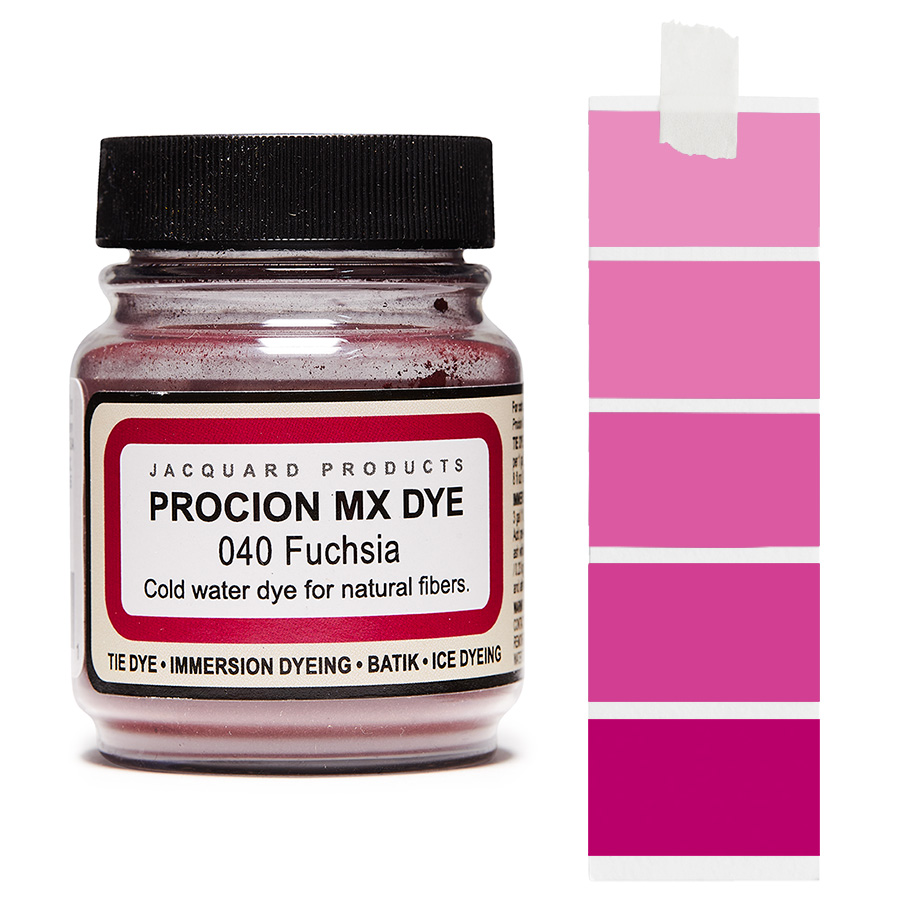 Jacquard Procion MX 040 Fuchsia 18,7 g Dose Jacquard Procion MX 040 Fuchsia 18,7 g mit Farbverlauf, Kaltwasser-Textilfarbe