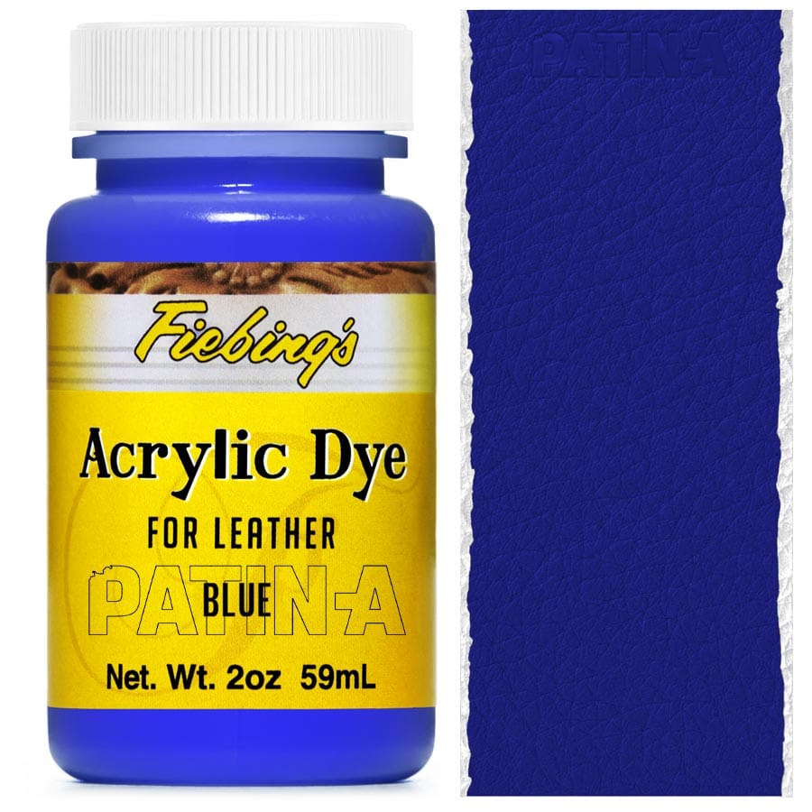 Acrylic Dye 59 ml Blue Fiebing's Acrylic Dye 59 ml Blue, deckende Lederfarbe, mit Farbmuster