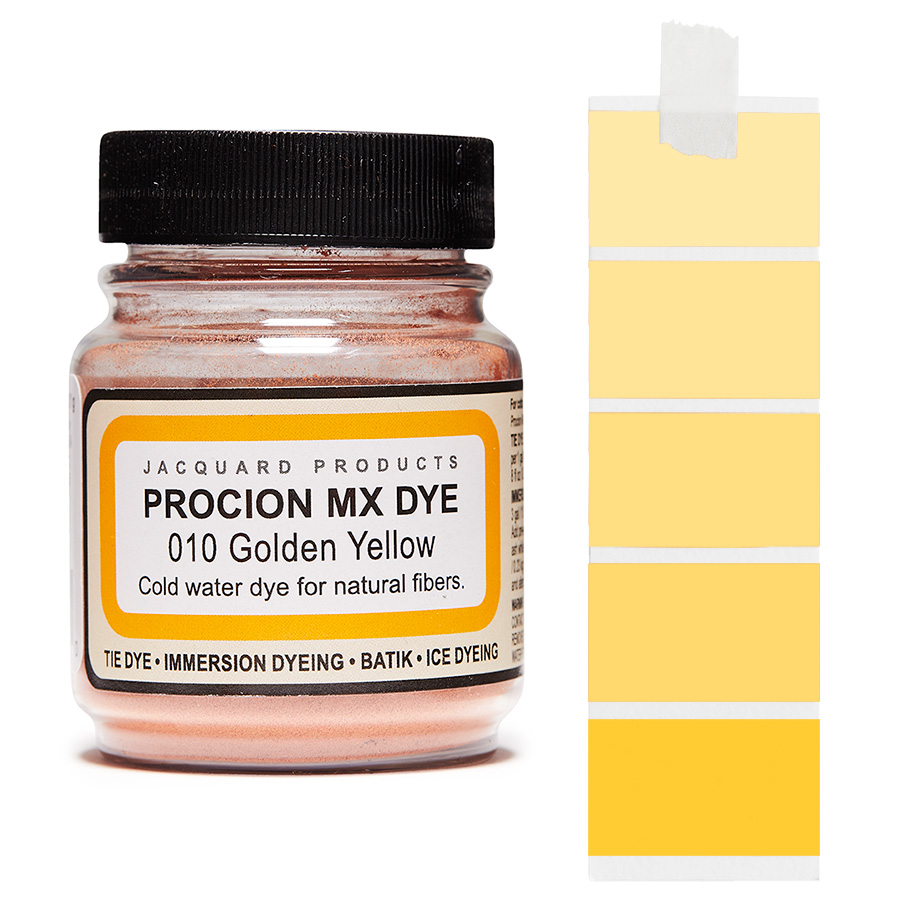 Jacquard Procion MX 010 Golden Yellow 18,7 g Dose Jacquard Procion MX 010 Golden Yellow 18,7 g mit Farbverlauf, Kaltwasser-Textilfarbe