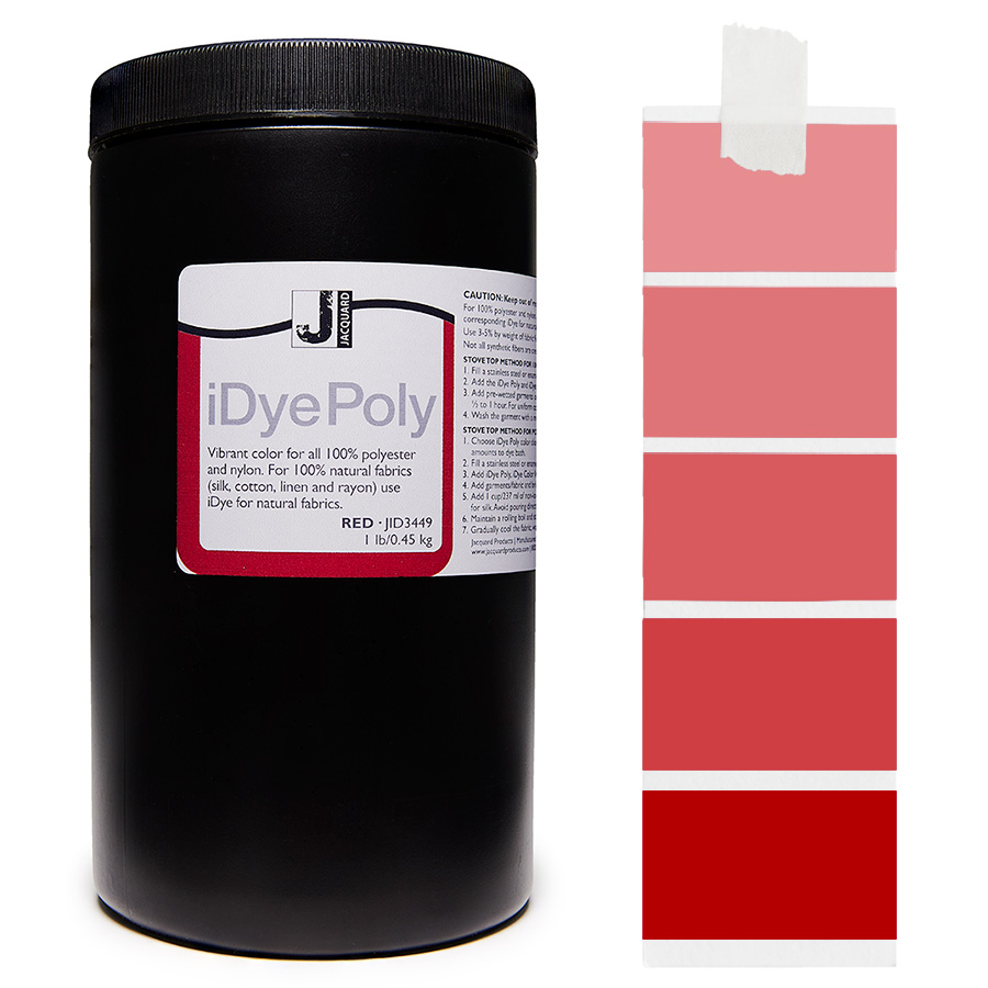 Jacquard iDye Poly 449 Red 450 g Pot Jacquard iDye Poly 449 Red 450 g avec dégradé, teinture pour polyester