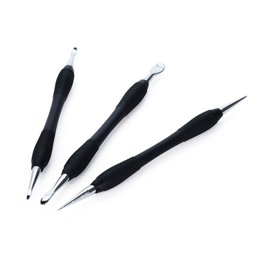 Outils de modelage 3 variantes Trois outils de modelage cuir tailles S, M et L