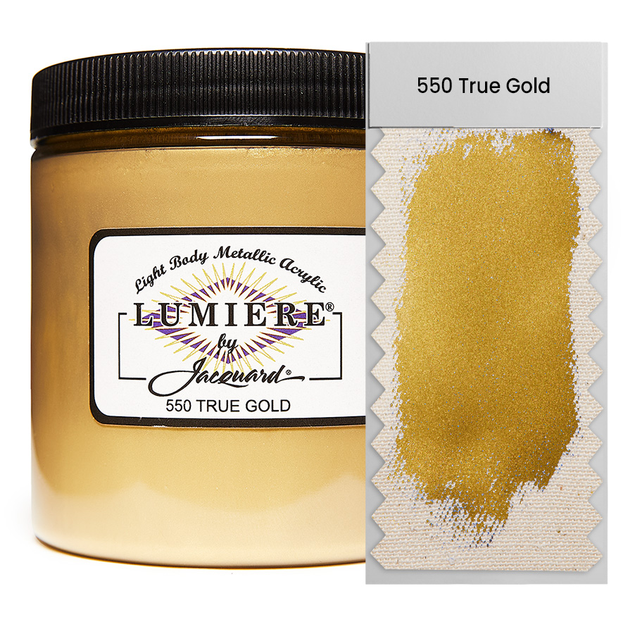 Jacquard Lumiere 550 True Gold 236 ml Dose Jacquard Lumiere 550 True Gold 236 ml mit Farbaufstrich, Metallic- und Perlglanzfarbe