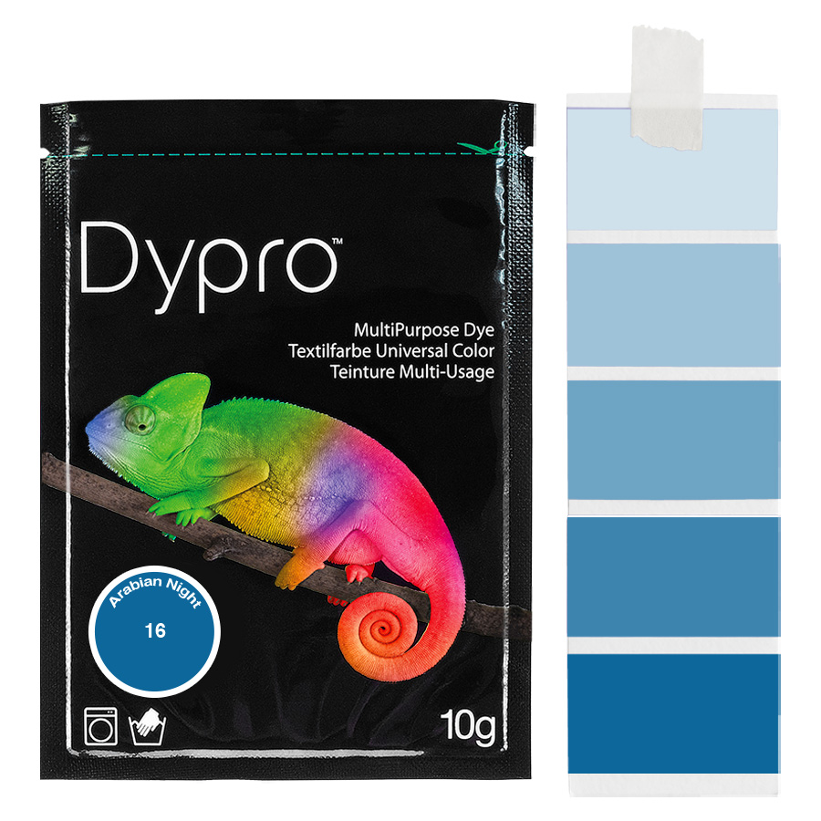 Dypro (Dylon) Textilfarben sind die am stärksten pigmentierten Textilfarben mit intensiven Farbtönen zum Färben von Polyamid/Nylon, Elasthan, Mischgewebe und Naturfasern.