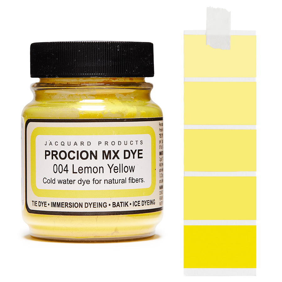 Jacquard Procion MX 004 Lemon Yellow 18,7 g Dose Jacquard Procion MX 004 Lemon Yellow 18,7 g mit Farbverlauf, Kaltwasser-Textilfarbe