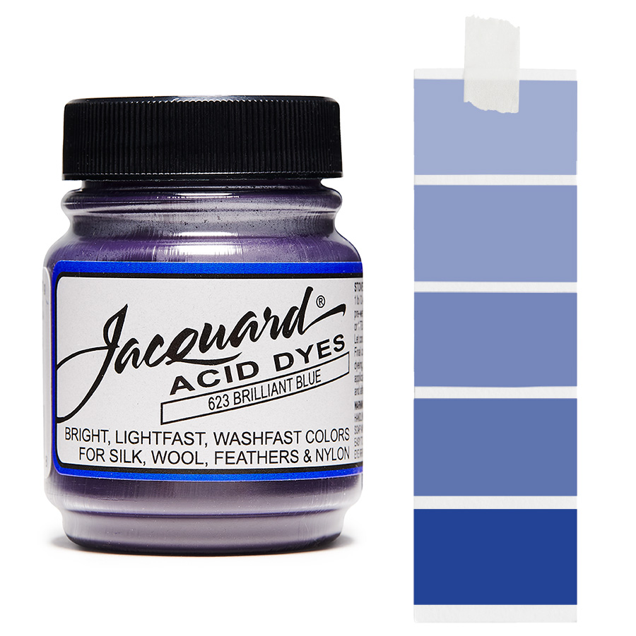 Jacquard Acid Dye 623 Brilliant Blue 14 g Dose Jacquard Acid Dye 623 Brilliant Blue 14 g mit Farbverlauf für Wolle und Seide