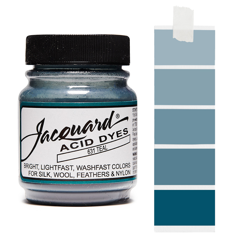 Jacquard Acid Dye 631 Teal 14 g Dose Jacquard Acid Dye 631 Teal 14 g mit Farbverlauf für Wolle und Seide