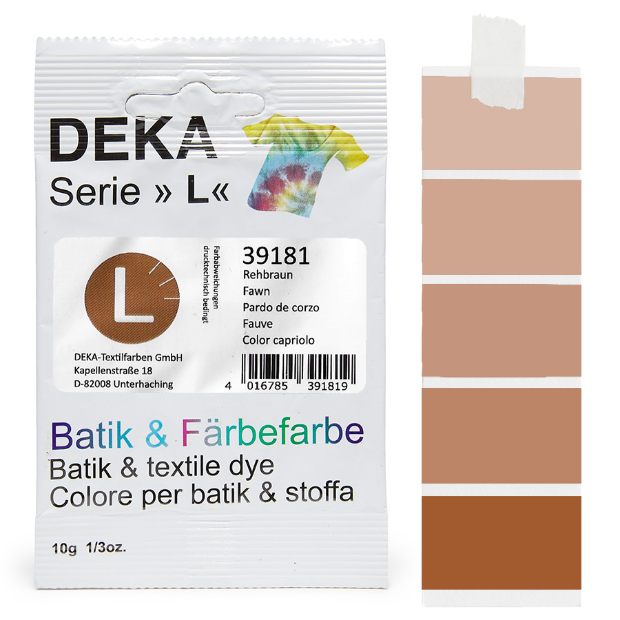 DEKA L Batikfarbe Rehbraun 10 g Beutel DEKA Serie L Batik- und Färbefarbe Rehbraun, 10 g, mit Farbverlauf