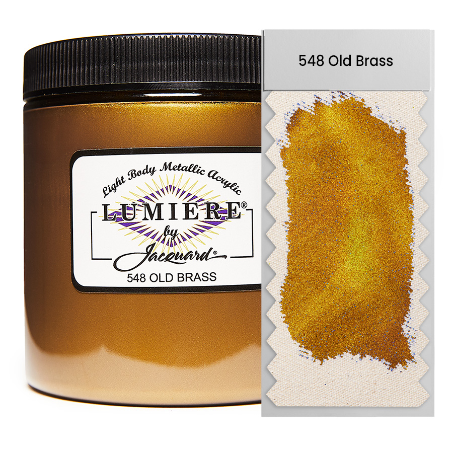 Jacquard Lumiere 548 Old Brass 236 ml Dose Jacquard Lumiere 548 Old Brass 236 ml mit Farbaufstrich, Metallic- und Perlglanzfarbe