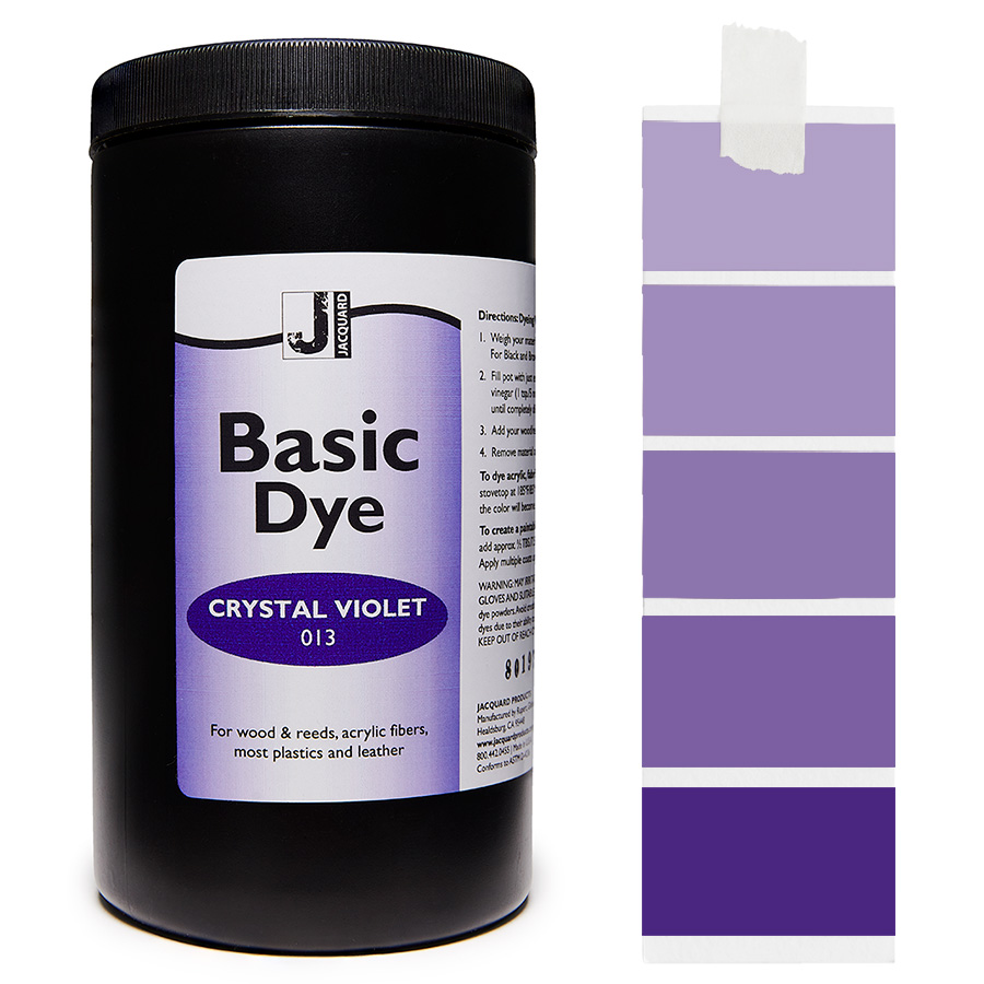 Jacquard Basic Dye 013 Crystal Violet 450 g Pot Jacquard Basic Dye 013 Crystal Violet 450 g avec dégradé, pour acrylique, bois et plumes