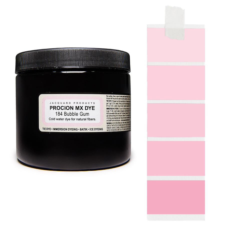 Jacquard Procion MX 184 Bubble Gum 227 g Dose Jacquard Procion MX 184 Bubble Gum 227 g mit Farbverlauf, Kaltwasser-Textilfarbe