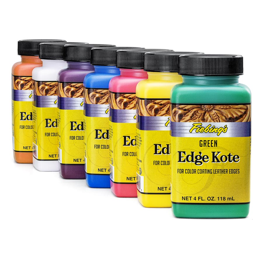 Fiebing’s Edge Kote bunte Farben Sechs Flaschen Fiebing’s Edge Kote 118 ml in bunten Farben