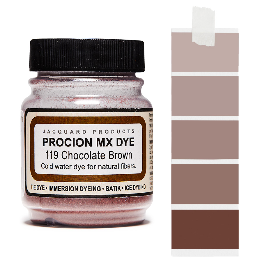 Jacquard Procion MX 119 Chocolate Brown 18,7 g Dose Jacquard Procion MX 119 Chocolate Brown 18,7 g mit Farbverlauf, Kaltwasser-Textilfarbe