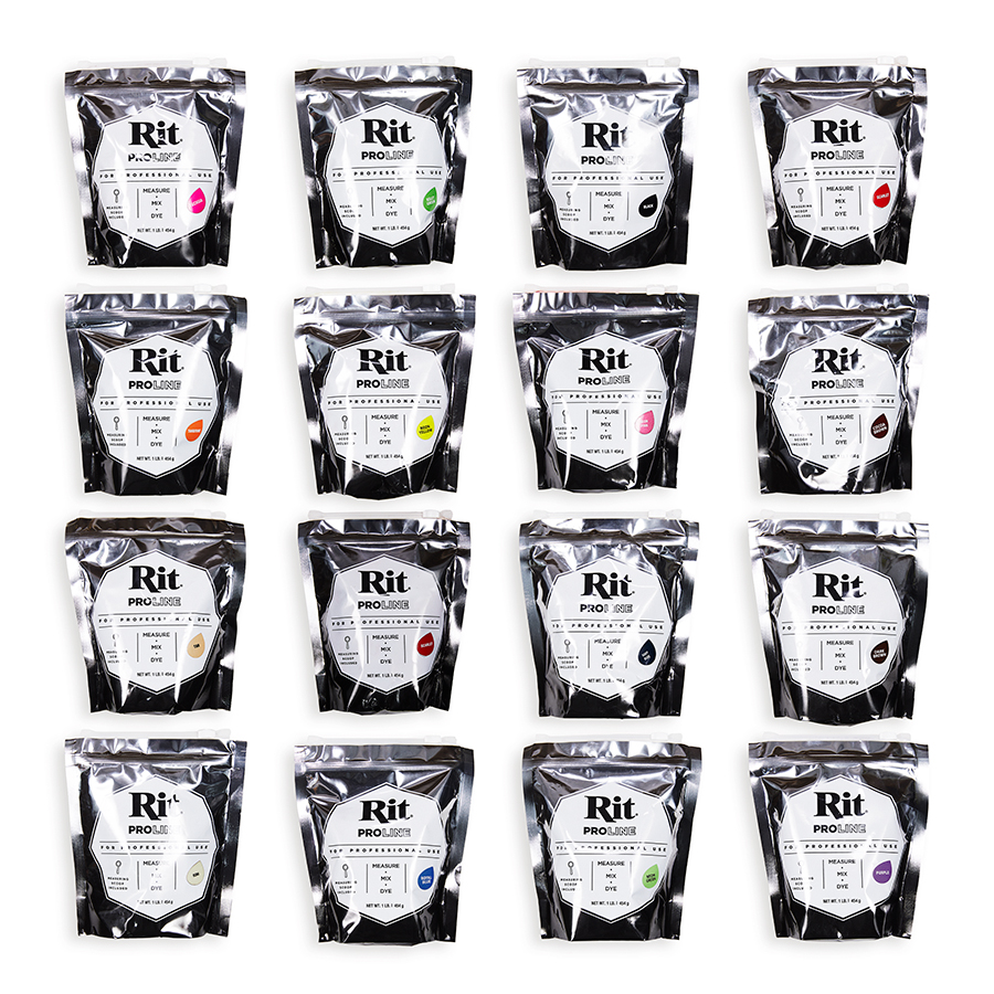 Rit ProLine alle Farben 16 Beutel Rit ProLine Universal-Textilfarbe 454 g in vier Reihen