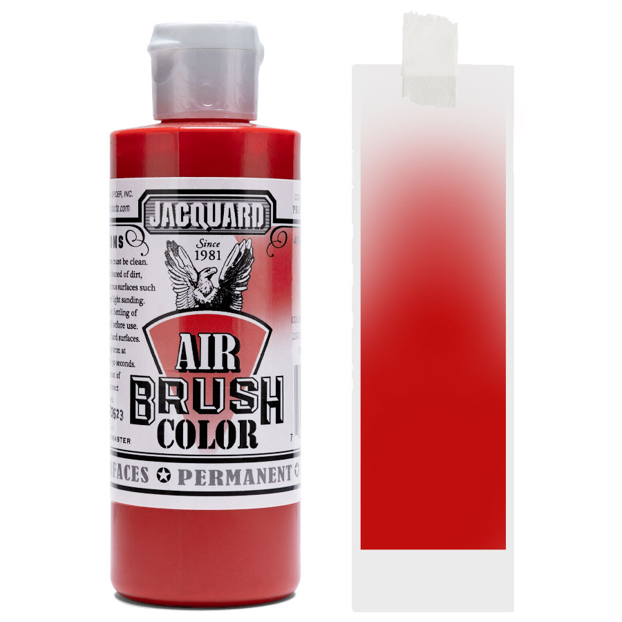 Jacquard Airbrush Bright 501 Red Flasche Jacquard Airbrush Color Bright 501 Red mit Farbmuster