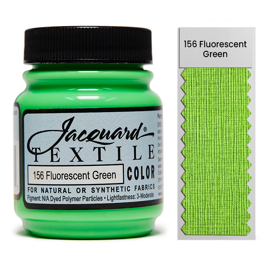 Jacquard Textile Color 156 Fluorescent Green 67 ml Dose Jacquard Textile Color 156 Fluorescent Green 67 ml mit Farbaufstrich, Stoffmalfarbe