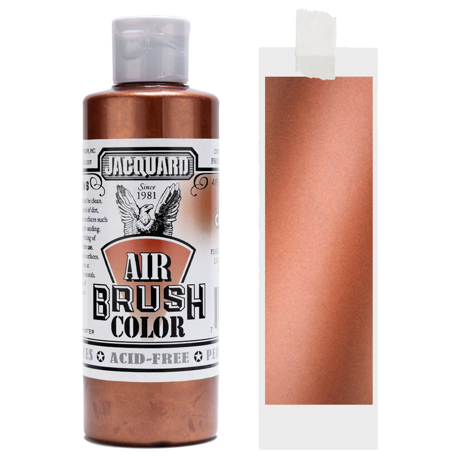 Jacquard Airbrush Metallic 306 Copper Bottle of Jacquard Airbrush Color Metallic 306 Copper with colour swatch
