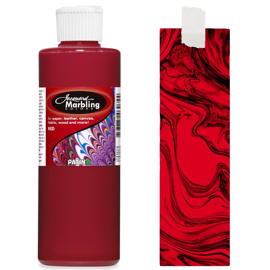 Marbling Color Red 240 ml Jacquard Marbling Color 240 ml Red mit marmoriertem Farbmuster