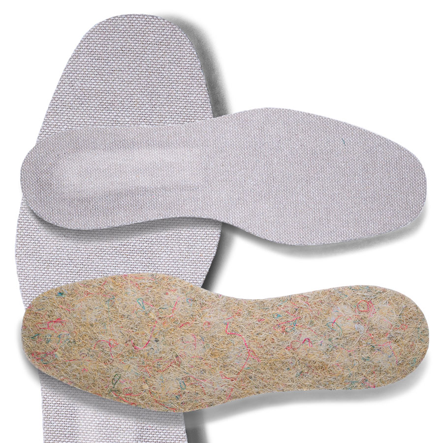 Semelle sisal avec coussinet Semelles en sisal avec coussinet de talon en matériau recyclé