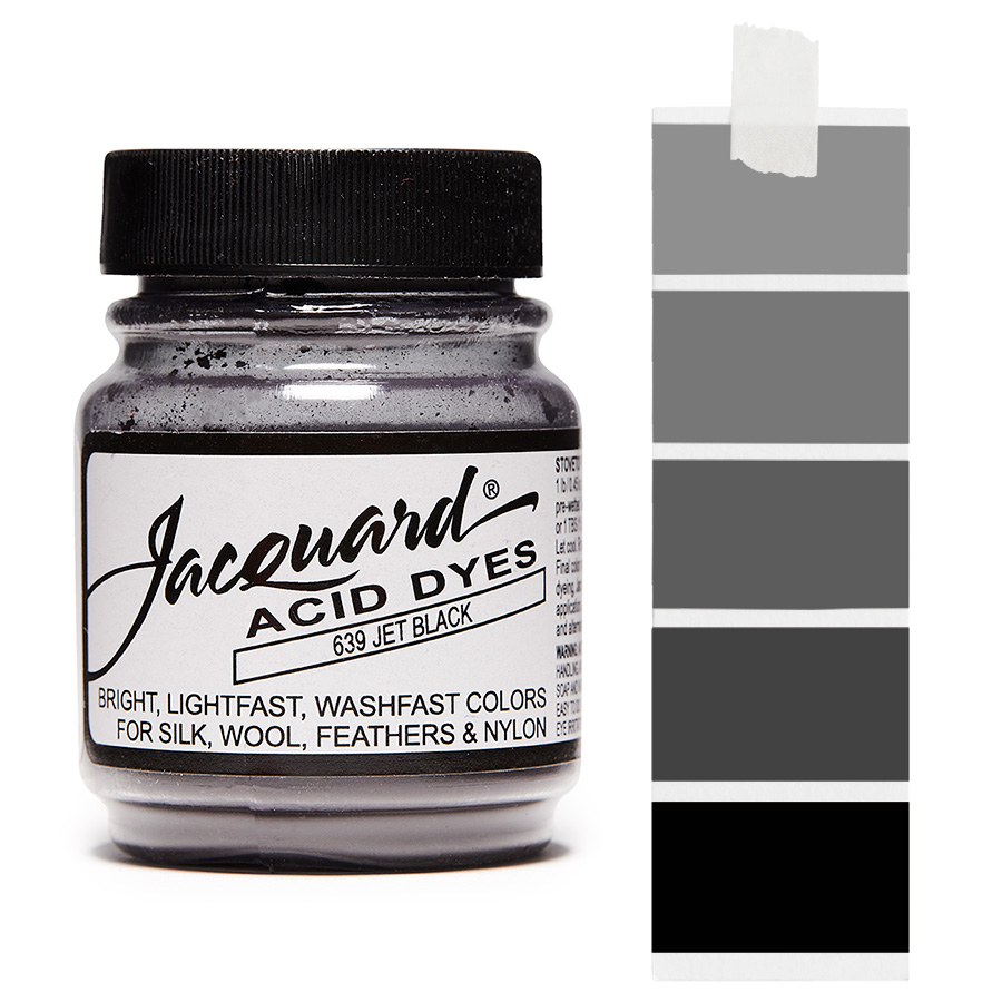 Jacquard Acid Dye 639 Jet Black 14 g Dose Jacquard Acid Dye 639 Jet Black 14 g mit Farbverlauf für Wolle und Seide