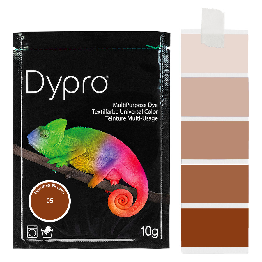 Dypro Havana Brown 10 g Beutel Dypro Universal-Color Textilfarbe Havana Brown 10 g mit Farbverlauf
