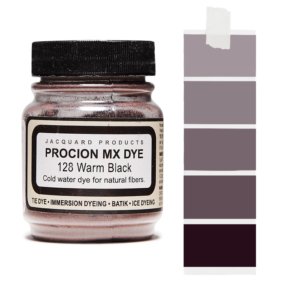 Jacquard Procion MX 128 Warm Black 18,7 g Dose Jacquard Procion MX 128 Warm Black 18,7 g mit Farbverlauf, Kaltwasser-Textilfarbe