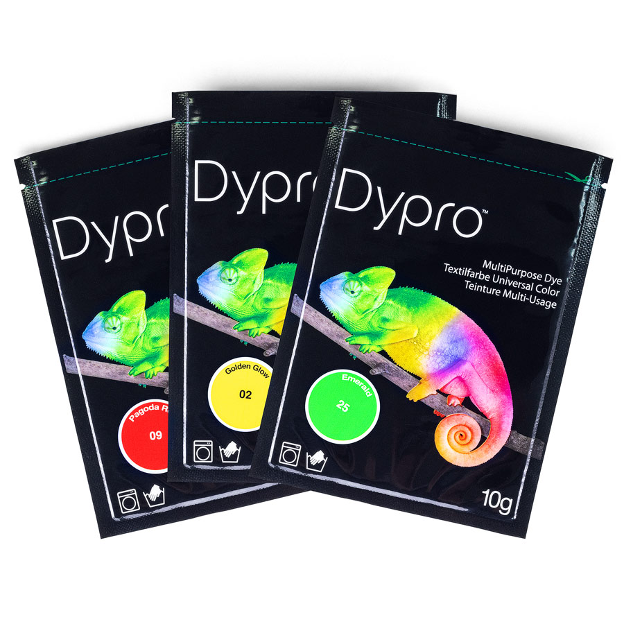Dypro (DYLON) Textilfarbe 10 g Drei Beutel Dypro (DYLON) Textilfarbe 10 g mit buntem Chamäleon