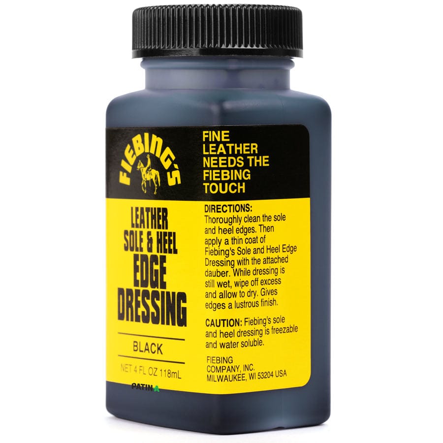 Fiebing's Sole & Heel Edge Dressing gives your soles and heels a light sheen and makes them water-repellent
