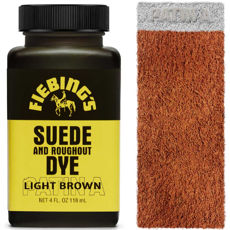 Fiebing's Suede & Rough-Out Dye, tief eindringende Lederfarbe für Wildleder und Rough-Out-Leder, erhältlich in 19 Farben.