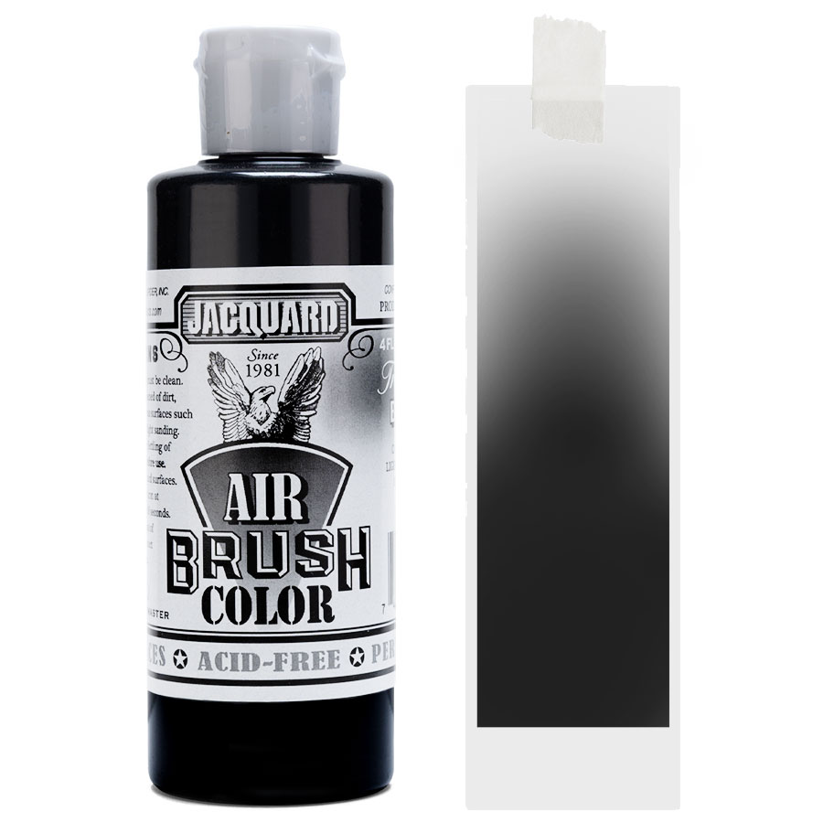 Jacquard Airbrush Transparent 106 Black Flasche Jacquard Airbrush Color Transparent 106 Black mit Farbmuster