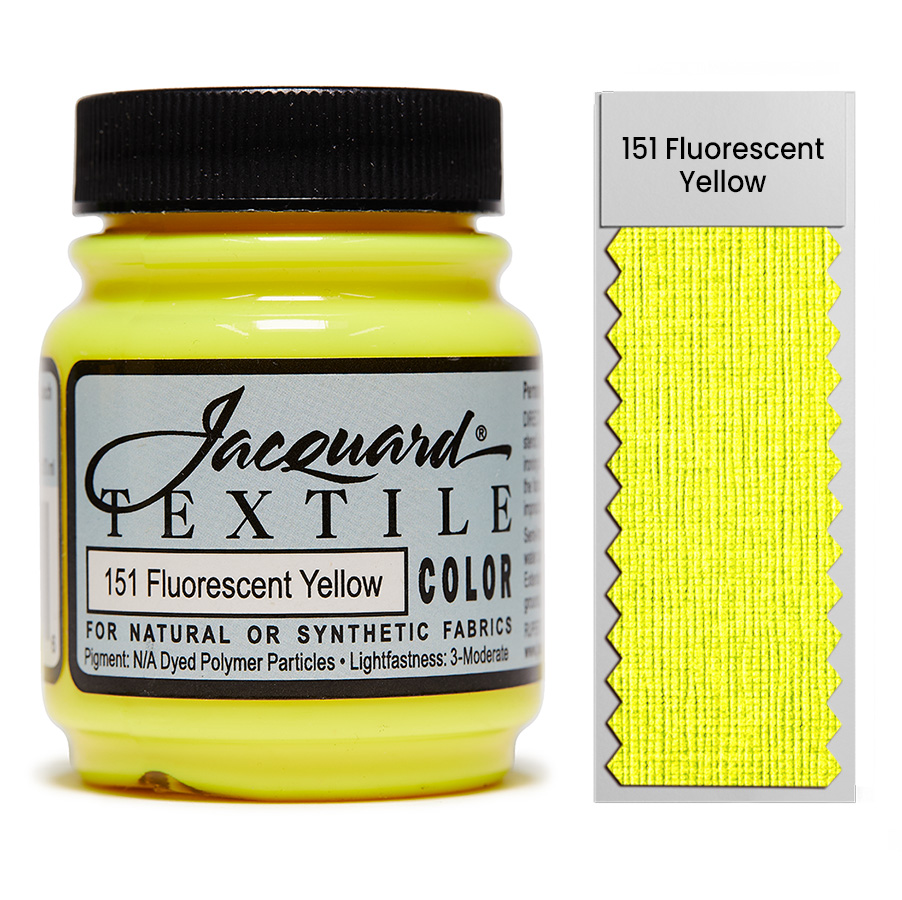 Jacquard Textile Color 151 Fluorescent Yellow 67 ml Dose Jacquard Textile Color 151 Fluorescent Yellow 67 ml mit Farbaufstrich, Stoffmalfarbe