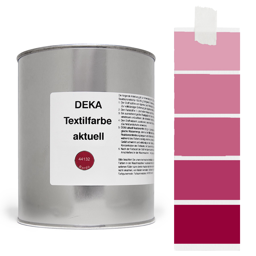 DEKA aktuell Bordo 500 g Dose DEKA aktuell Textilfarbe Bordo 500 g mit Farbverlauf