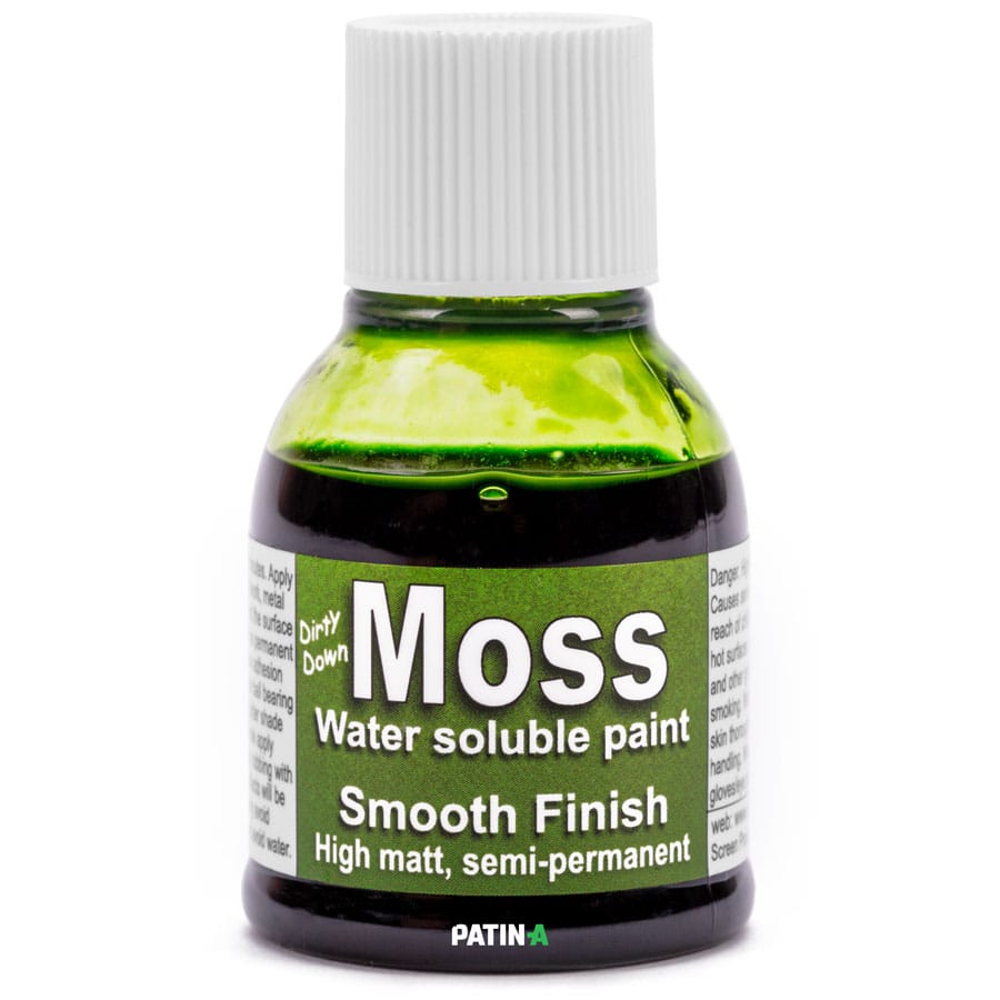 Mousse - la peinture à effet Dirty-Down pour des accents verts moussus sur miniatures et accessoires.
